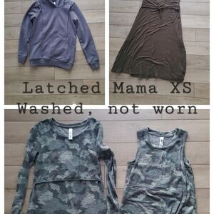 Latched Mama Gray Sweatshirt with Olive Camo Nursing Tops & Dress